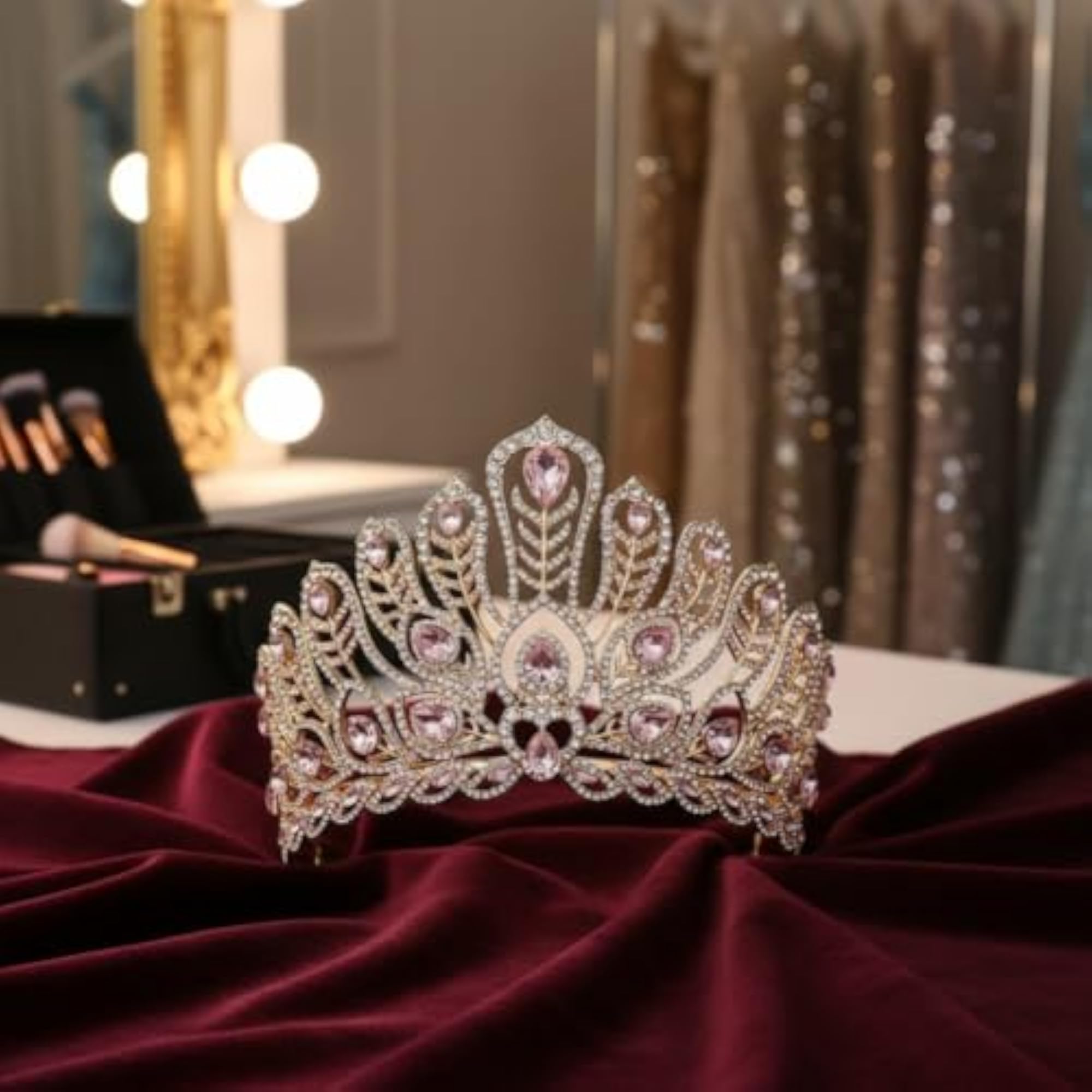 Rhinestone Tiara with Comb, Elegant Bridal Headpiece